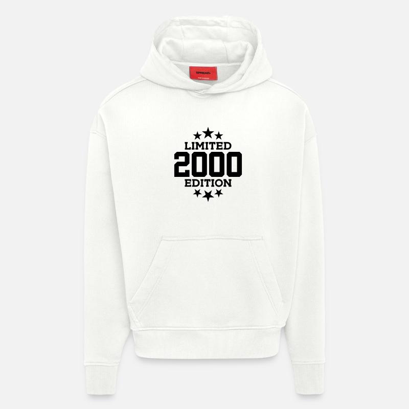 ÉDITION LIMITÉE 26E ANNIVERSAIRE 2000 - Sweat à capuche bio épais oversize fabriqué en UE - OFF WHITE