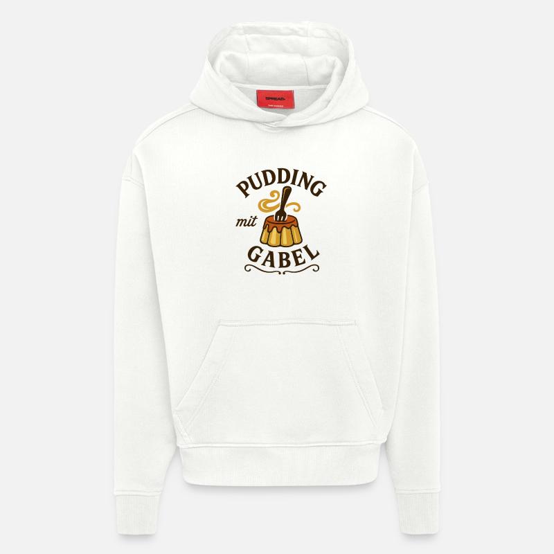 Pudding à la fourchette - Sweat à capuche bio épais oversize fabriqué en UE - OFF WHITE