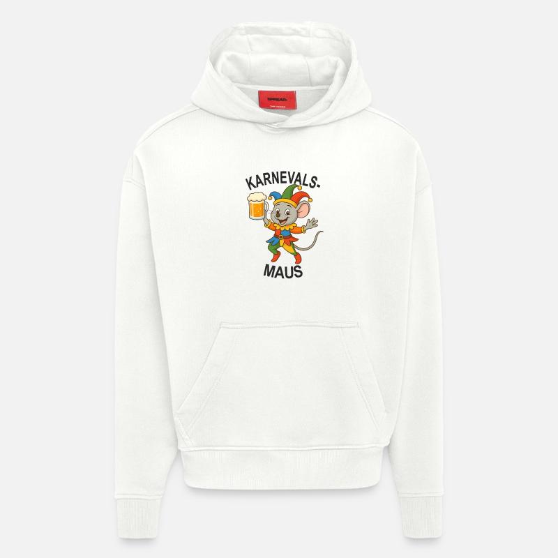 Déguisement de souris de carnaval - Sweat à capuche bio épais oversize fabriqué en UE - OFF WHITE