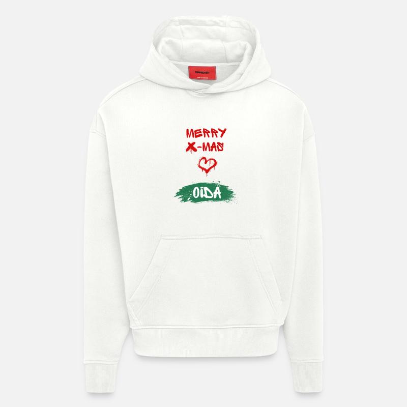 Noël, Oida - Sweat à capuche bio épais oversize fabriqué en UE - OFF WHITE