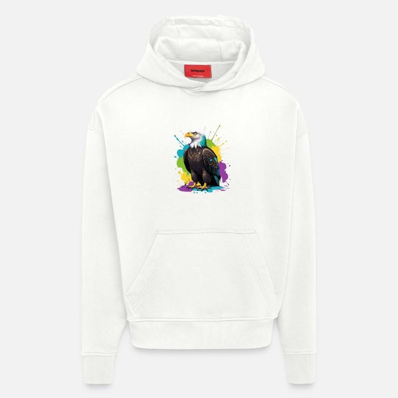 Bunter Adler Farbensplash - Hoodie- made by SPREAD  - OFF WHITE