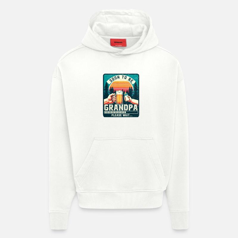 Papy en devenir loading futur grand-père - Sweat à capuche bio épais oversize fabriqué en UE - OFF WHITE