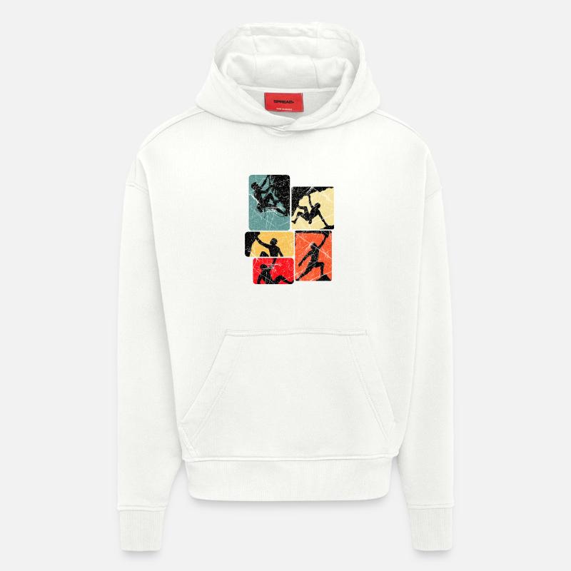 Climbing Joy Square Panel - Hoodie- made by SPREAD  - OFF WHITE