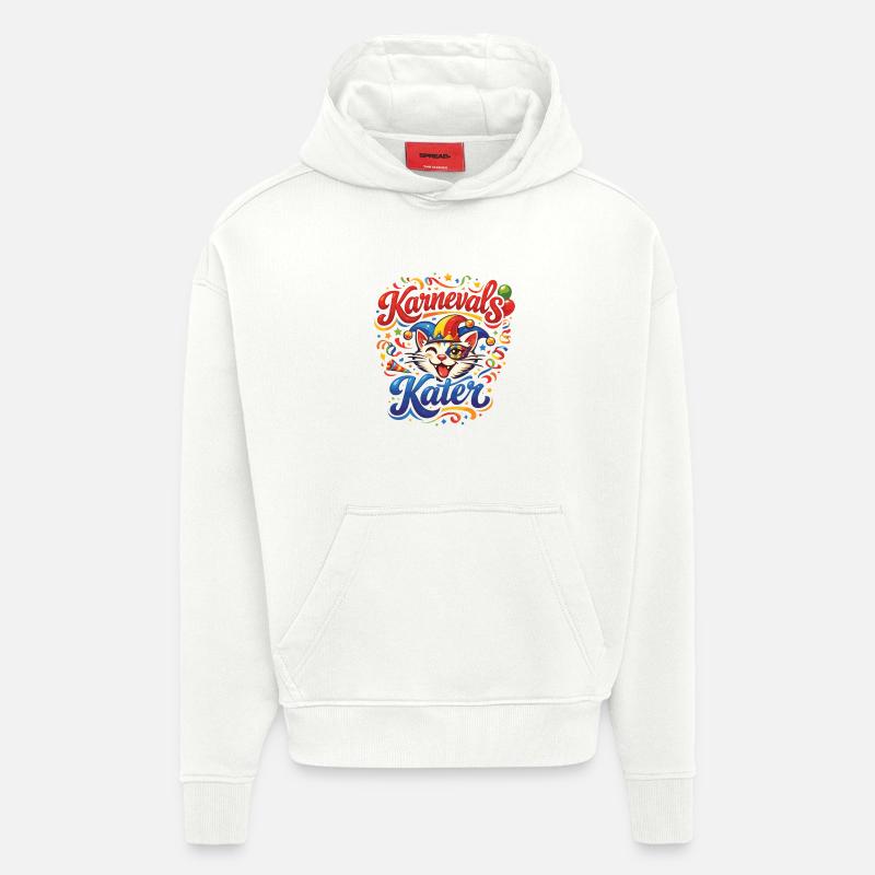 Costume de carnaval de chat - Sweat à capuche bio épais oversize fabriqué en UE - OFF WHITE