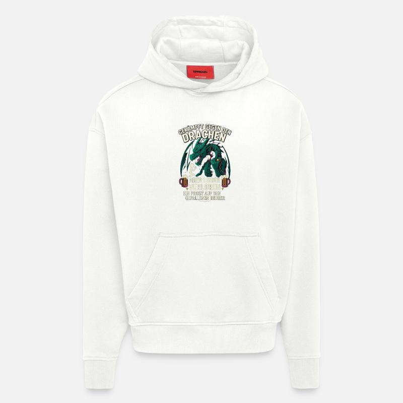 Drachenkampf Bruder, JGA Bierfreunde Spaß - Hoodie- made by SPREAD - OFF WHITE