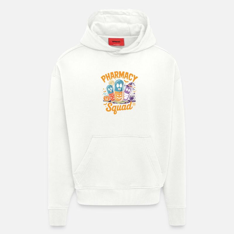 Pilules d’Halloween de l’équipe des pharmacies - Sweat à capuche bio épais oversize fabriqué en UE - OFF WHITE