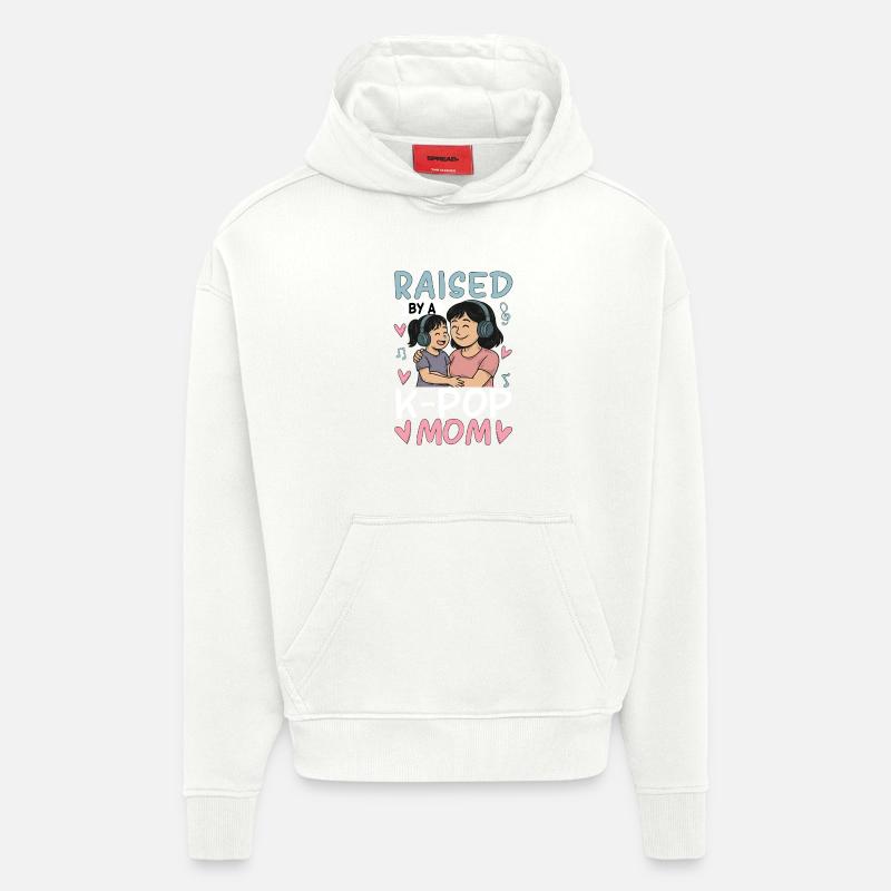 Élevée par une maman K-Pop - Sweat à capuche bio épais oversize fabriqué en UE - OFF WHITE