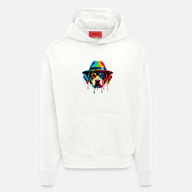 Chien - Sweat à capuche bio épais oversize fabriqué en UE - OFF WHITE