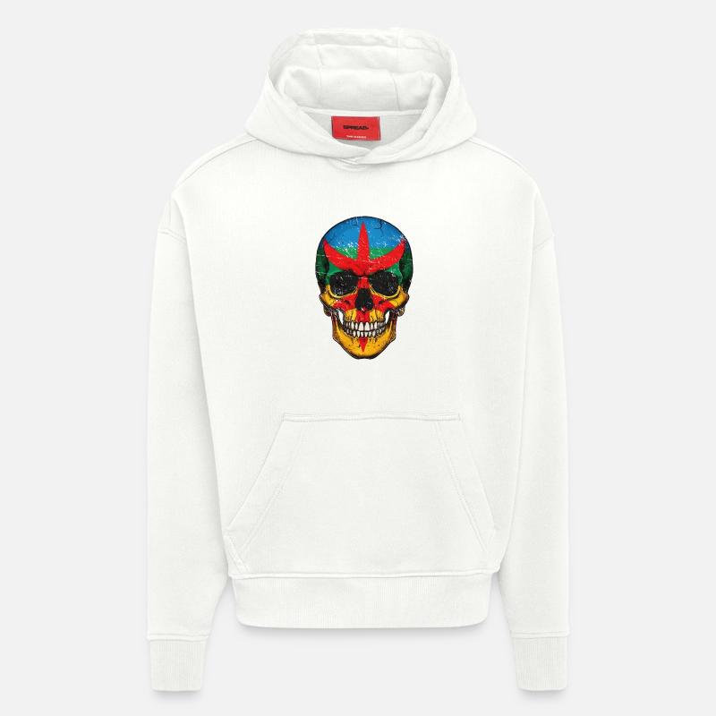 Bunte Berberflaggen-Schädel – Berber-Schädel - Hoodie- made by SPREAD  - OFF WHITE
