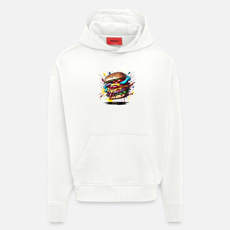 Hamburger Graffiti Farbexplosion - Hoodie- made by SPREAD  - OFF WHITE