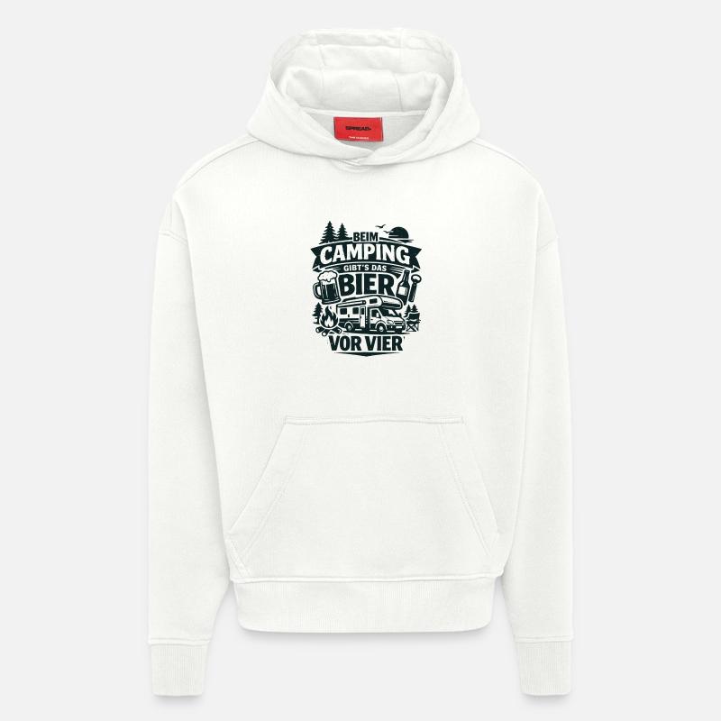 Bier Vor Vier Beim Camping - Hoodie- made by SPREAD  - OFF WHITE