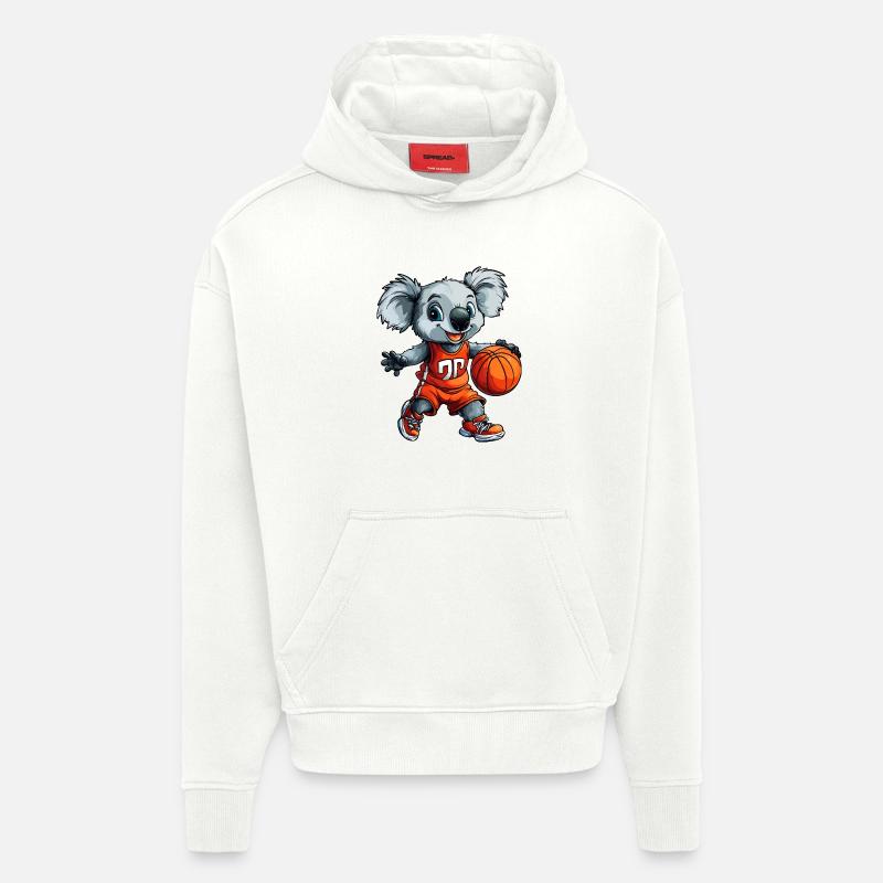 Koala / Hooper du basket-ball - Sweat à capuche bio épais oversize fabriqué en UE - OFF WHITE