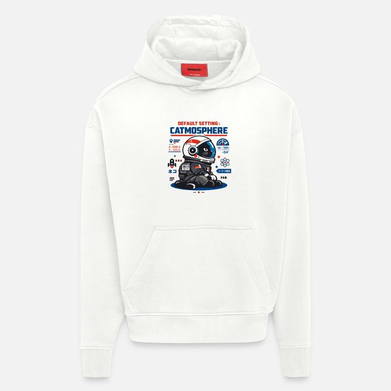 Mode par défaut Catmosphere | Astro Cat - Sweat à capuche bio épais oversize fabriqué en UE - OFF WHITE