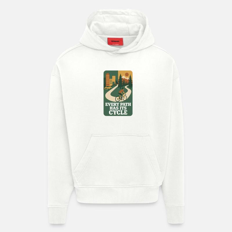 N’importe quel chemin | Vélo - Sweat à capuche bio épais oversize fabriqué en UE - OFF WHITE