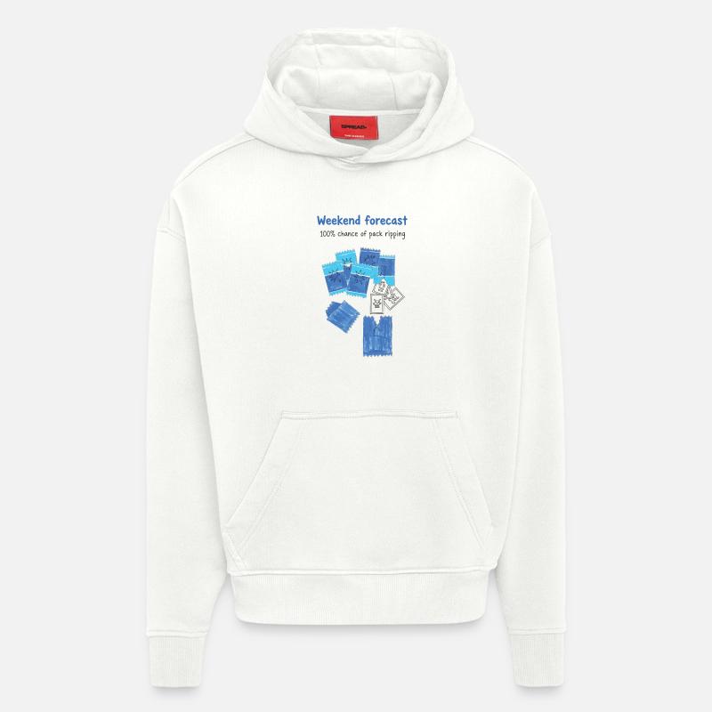 Helgevarsel 100 sjanse for pakkeriving - Heavyweight Oversized Organic hettegenser produsert i EU - OFF WHITE