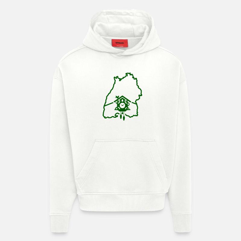 Période de Ländle : Silhouette du Bade-Wurtemberg - Sweat à capuche bio épais oversize fabriqué en UE - OFF WHITE