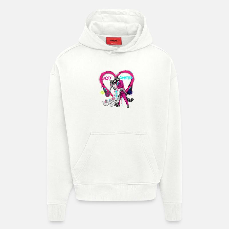 Wildly Committed Waschbär Hochzeit - Hoodie- made by SPREAD - OFF WHITE
