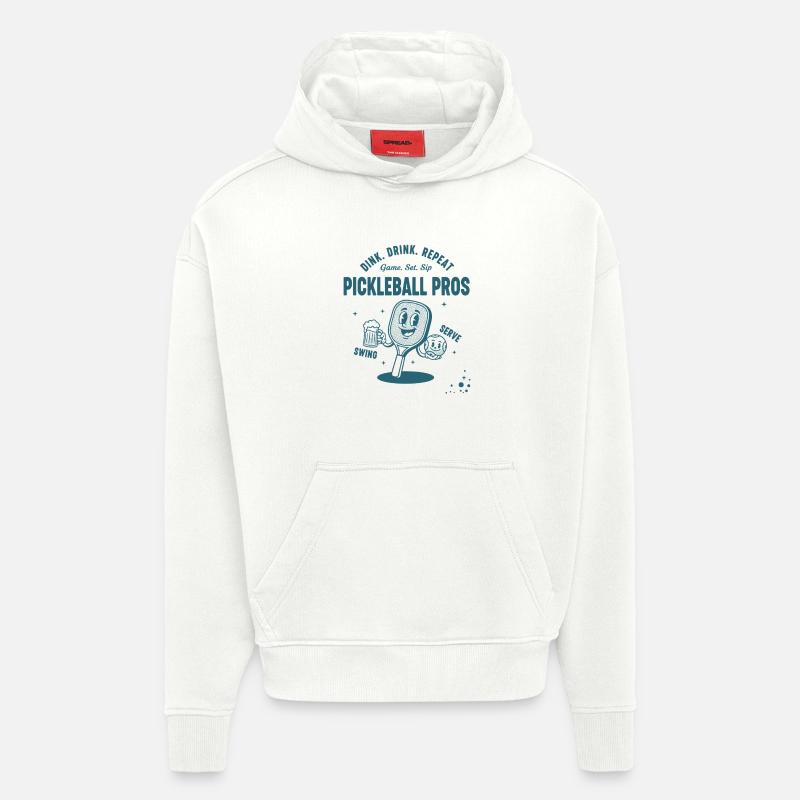 Pickleball Funny Player Dink Drink Repeat Pros - Hoodie- made by SPREAD  - OFF WHITE