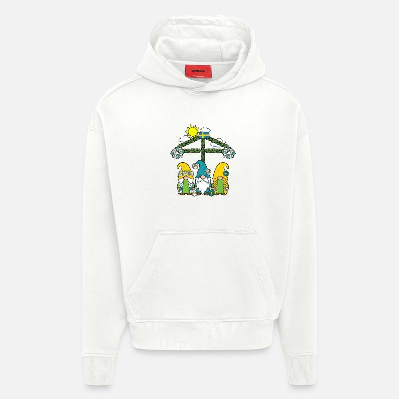Litha Pagan Summer Solstice Midsummer Midsommar - Hoodie- made by SPREAD  - OFF WHITE