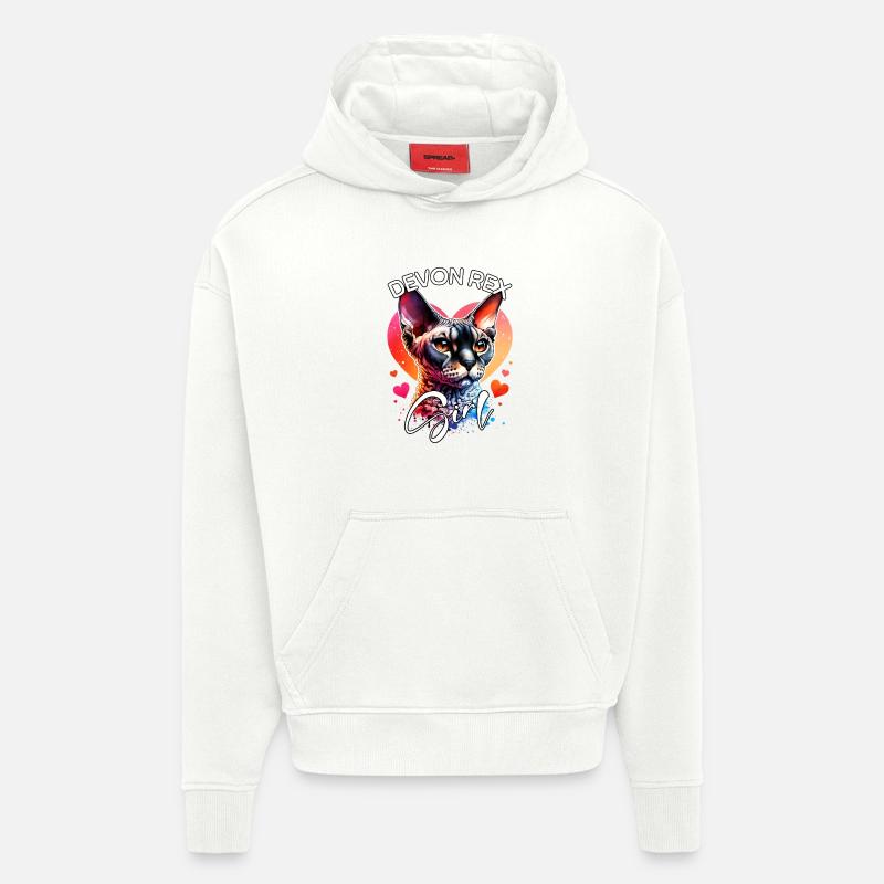 Devon Rex Mädchen Devon Rex - Hoodie- made by SPREAD  - OFF WHITE