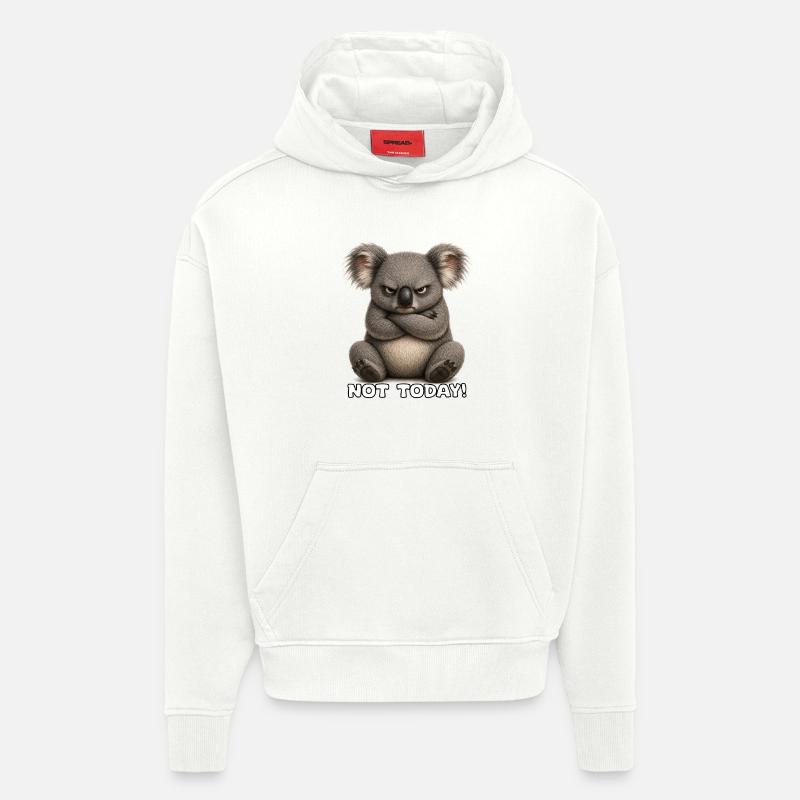 Grumpy Koala – Not Today - Hoodie- made by SPREAD  - OFF WHITE
