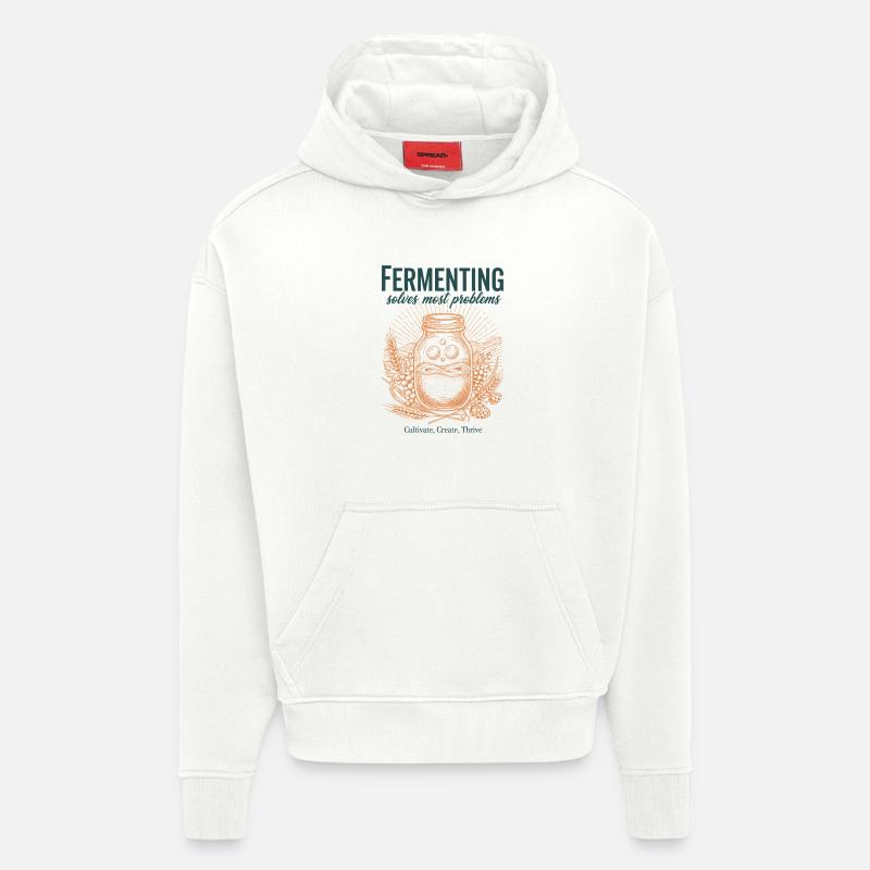 Fermenting Solves Most Problems Sourdough Era - Hoodie- made by SPREAD  - OFF WHITE