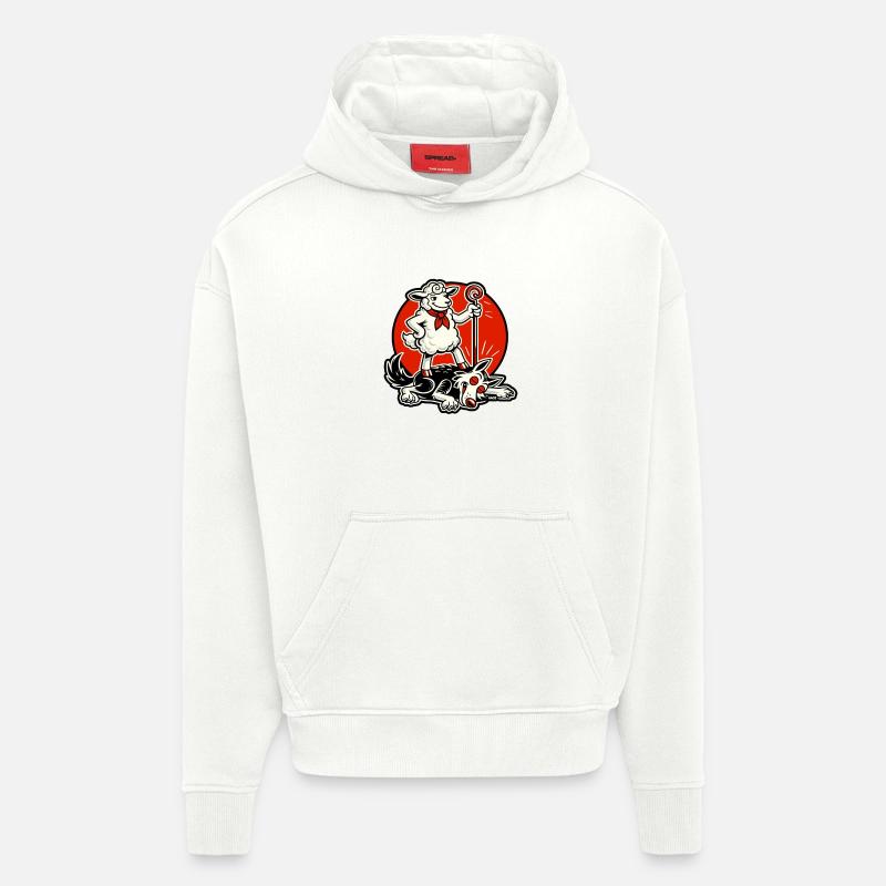 Schafheld mit Gauner - Hoodie- made by SPREAD  - OFF WHITE