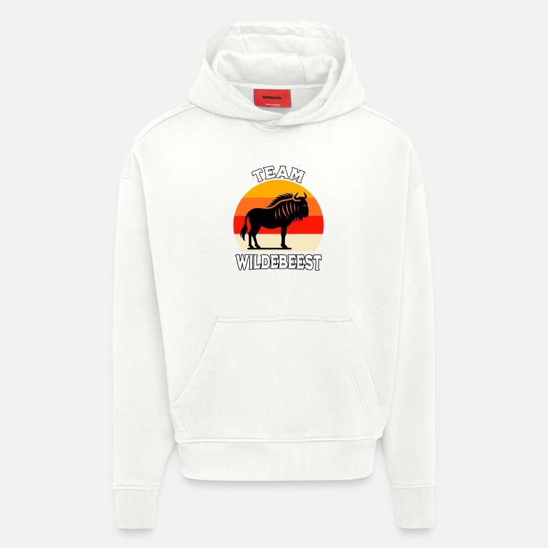 Équipe Gnu - Sweat à capuche bio épais oversize fabriqué en UE - OFF WHITE