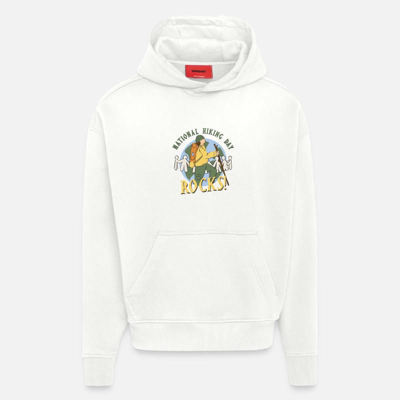 Randonnée d’une journée Randonnée - Sweat à capuche bio épais oversize fabriqué en UE - OFF WHITE