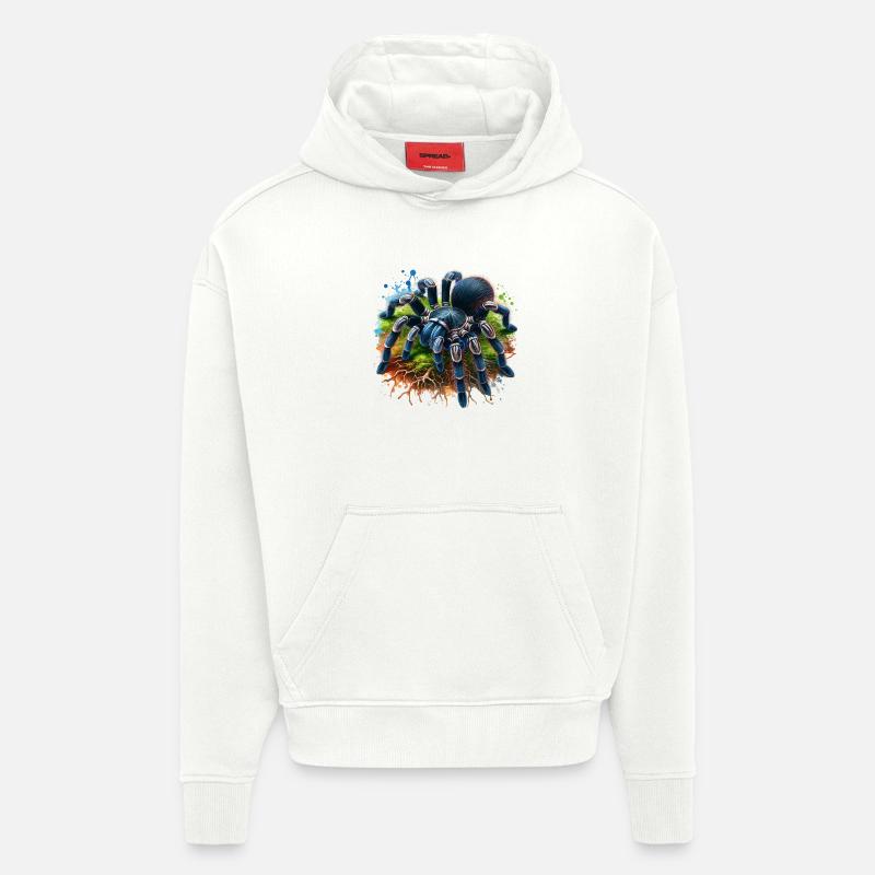 Don de la Tarentule Noire - Sweat à capuche bio épais oversize fabriqué en UE - OFF WHITE