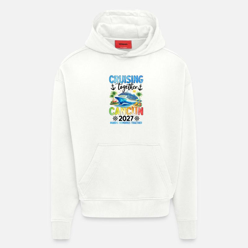 Croisière ensemble Cancún 2027 - Sweat à capuche bio épais oversize fabriqué en UE - OFF WHITE