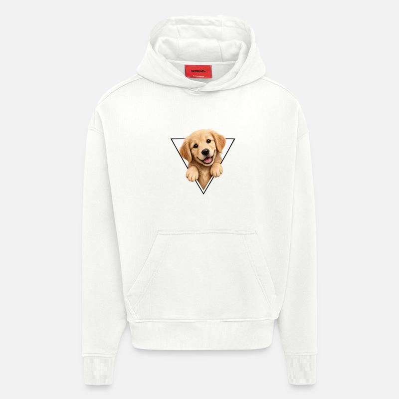 Dog pup in triangle frame - Hoodie- made by SPREAD - OFF WHITE