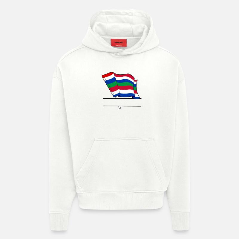 Schier Drapeau – Conception d’île sur mesure - Sweat à capuche bio épais oversize fabriqué en UE - OFF WHITE