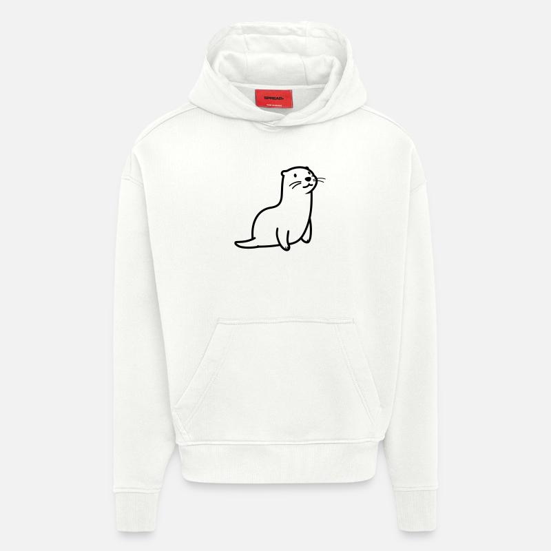 loutre - Sweat à capuche bio épais oversize fabriqué en UE - OFF WHITE