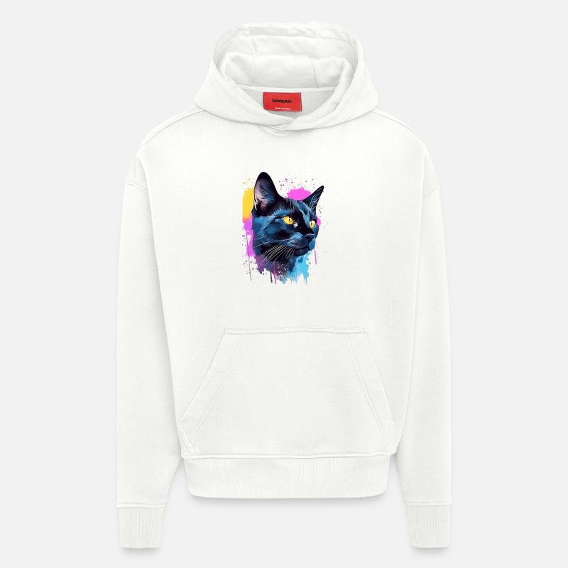 Bunte Bombay-Katzengesicht-Splash-Kunst - Hoodie- made by SPREAD  - OFF WHITE