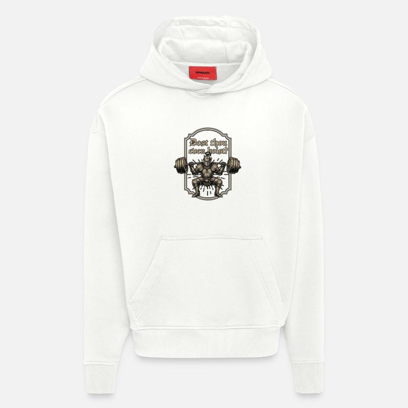 Tiens-tu même un chevalier médiéval - Sweat à capuche bio épais oversize fabriqué en UE - OFF WHITE