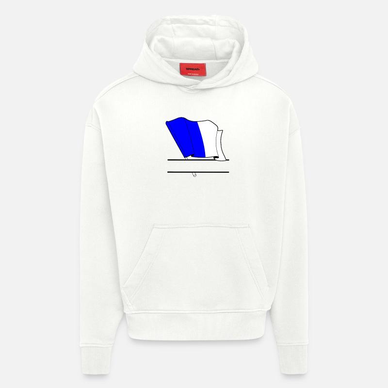 Drapeau Personnalisé de Spa - Sweat à capuche bio épais oversize fabriqué en UE - OFF WHITE