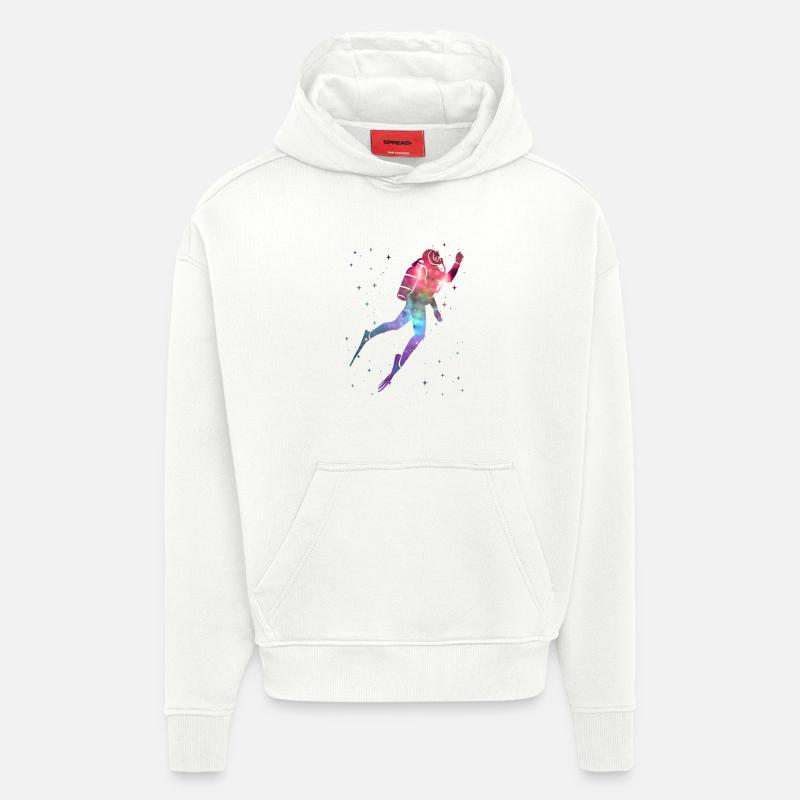 Plongée spatiale pour plongeurs Enfants - Sweat à capuche bio épais oversize fabriqué en UE - OFF WHITE