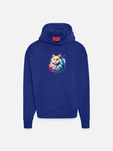 Turkish Angora Cat Motif - Hoodie- made by SPREAD  - OFF WHITE