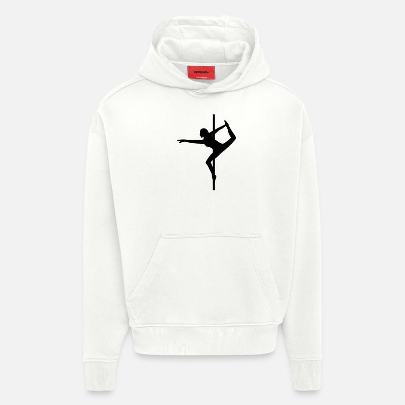 Pole dance pole - Sudadera con capucha orgánica oversize de gran gramaje fabricada en la UE - OFF WHITE