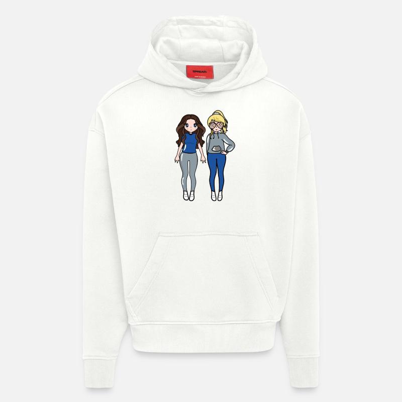 2 filles - Sweat à capuche bio épais oversize fabriqué en UE - OFF WHITE