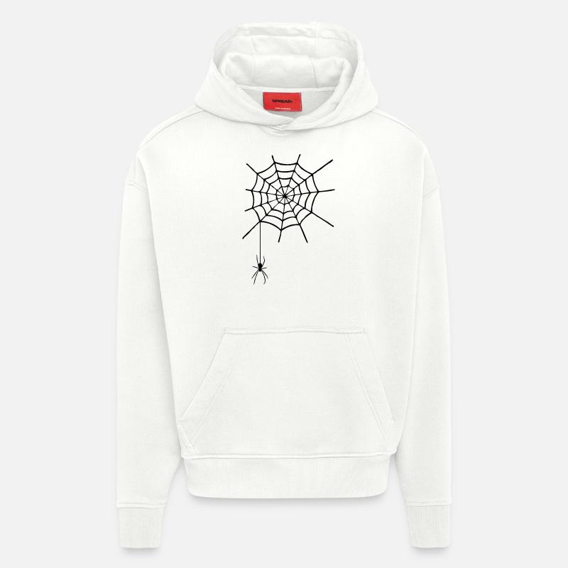 Spinnennetz mit Spinne - Hoodie- made by SPREAD - OFF WHITE