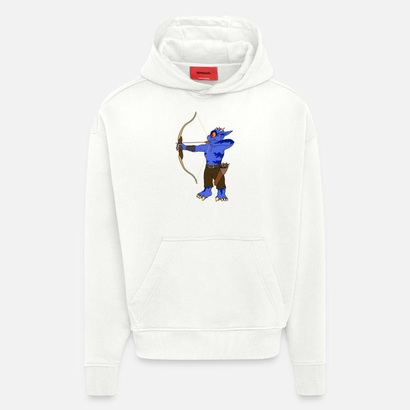 tir à l'arc - Sweat à capuche bio épais oversize fabriqué en UE - OFF WHITE