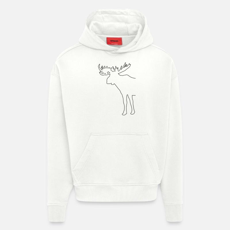 Elch - Moose - Hoodie- made by SPREAD  - OFF WHITE