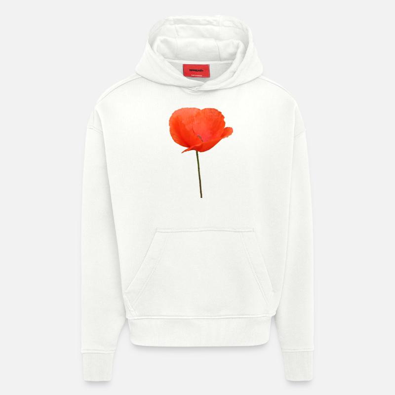 Mohnblume Mohn Klatschmohn - Hoodie- made by SPREAD  - OFF WHITE
