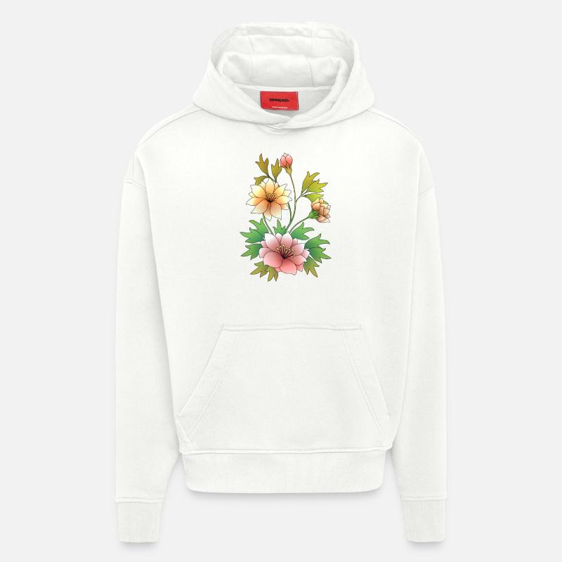 Fleur - Sweat à capuche bio épais oversize fabriqué en UE - OFF WHITE
