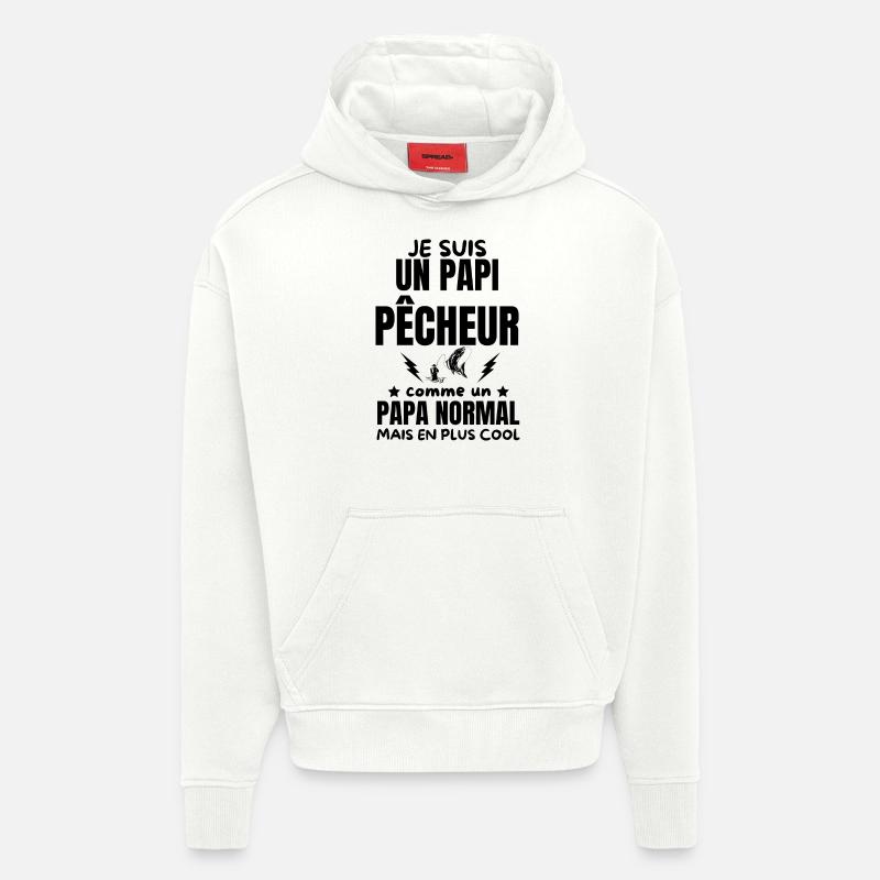 PAPI PECHEUR - Sweat à capuche bio épais oversize fabriqué en UE - OFF WHITE