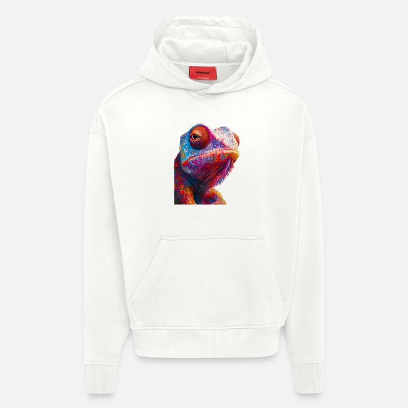 Caméléon - Sweat à capuche bio épais oversize fabriqué en UE - OFF WHITE