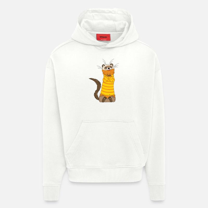 Frettchen - Hoodie- made by SPREAD  - OFF WHITE