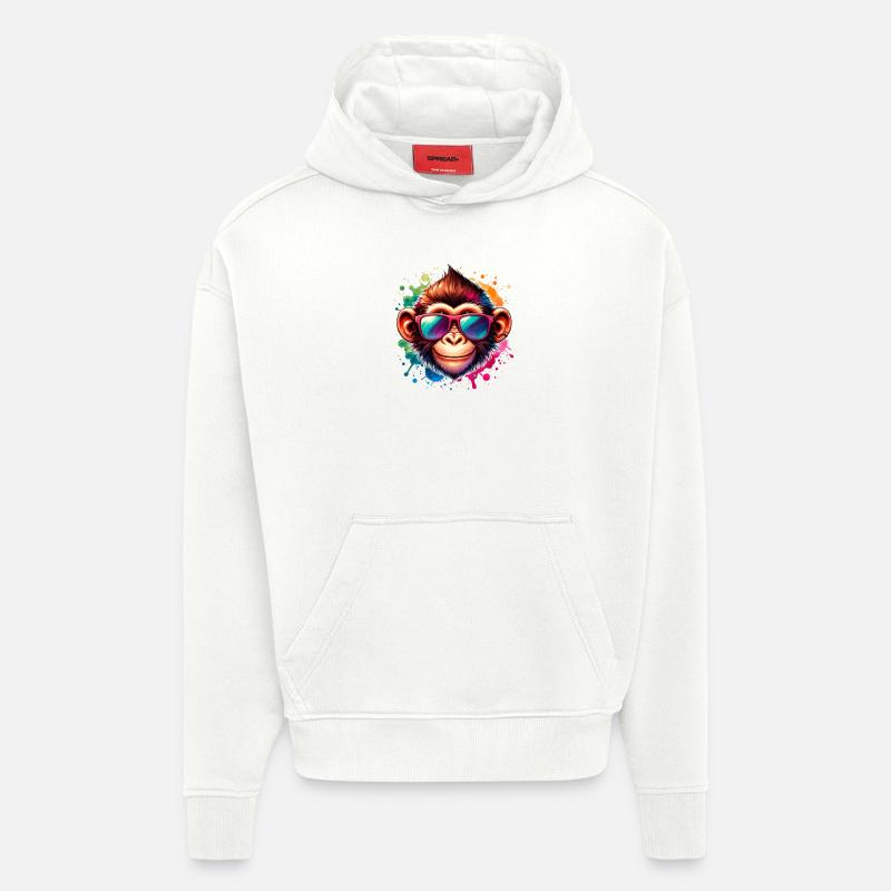 Cooler Affe - Funky Monkey - Hoodie- made by SPREAD  - OFF WHITE